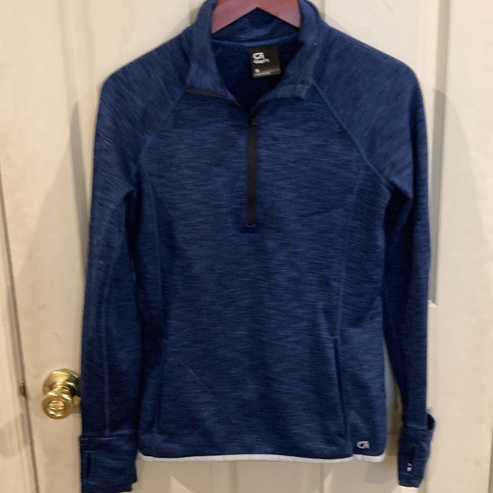 Gap Fit Half Zip Sweatshirt with Stash Pocket and Thumb Holes
